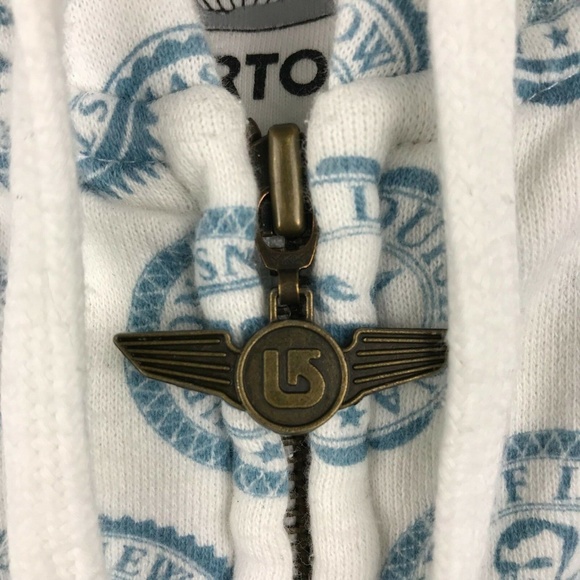 Burton Hoodie Skii Zip Front USStates Graphic Sz S - Picture 5 of 6